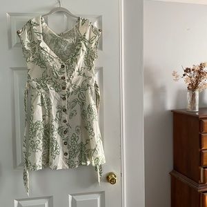 Linen Cream and Green FP dress